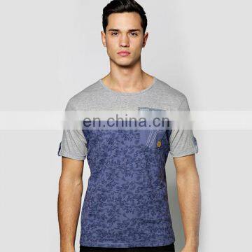 OEM service latest fashion two colors with pocket custom logo mens t shirts