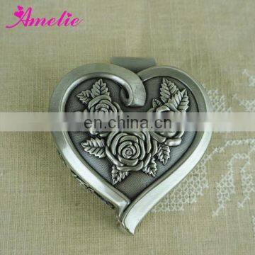 A2127 Metal Classical With Rose Flower Engrave Unique Jewelry Gift Boxes