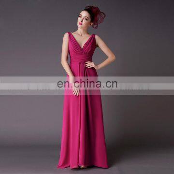 V neck Long chiffon patterns convertible peach bridesmaid dress