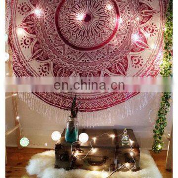 Ombre Bohemian Mandala Round Tassels Beach Tapestry Hippie Throw Yoga Mat Towel Wholesale Lot Round Mandala Wall Hanging Beach