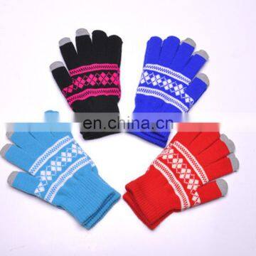 Wholesale Customized jacquard Touch Screen Gloves for Smart Phone