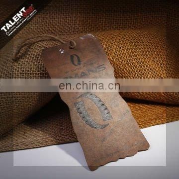 custom private new design irregular shape printed paper tags for jeans