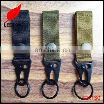 Factory supply custom durable webbing keychain with hook