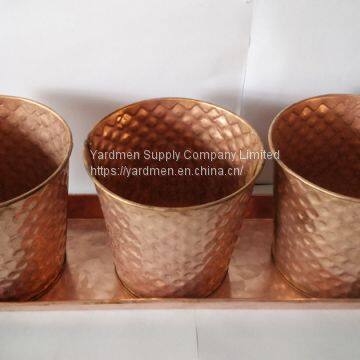 2018 Thre in One Copper Painting Finish Iron Flower Pot photo-2