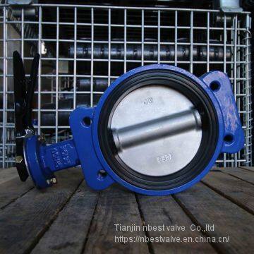 marine semi-lug butterfly valve DN100 with lever