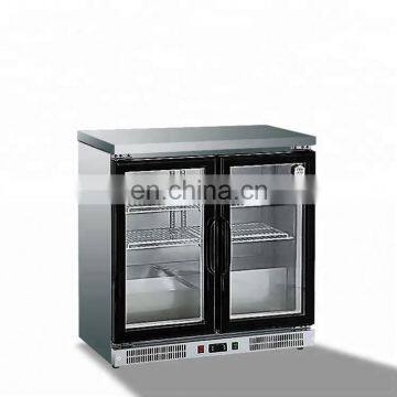 Double Sliding Door Counter Back Bar Beer Hotel Cooler with New Design