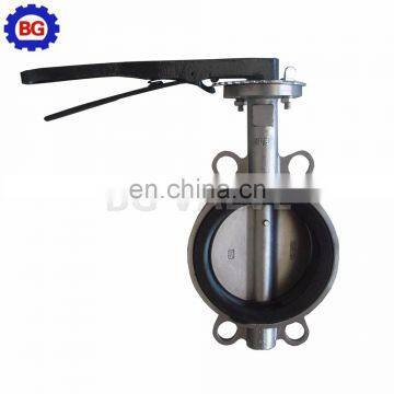 DN125 5 '' Butterfly Valve Handle Wafer type Resilient seal PN16 Stainless steel body