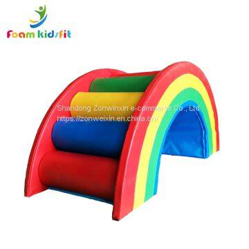 Kids indoor soft play rainbow bridge  climbing toy