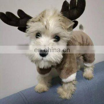 Cute Pet Dog Fleece Clothes Christmas Cosplay Winter Overcoat Cartoon Elk