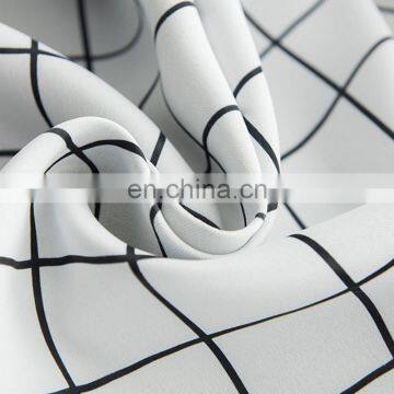 Wholesale Cheap Black White Checked Printing Polyester Sound Proof Shading Blackout Blind Readymade Window Curtain photo-4