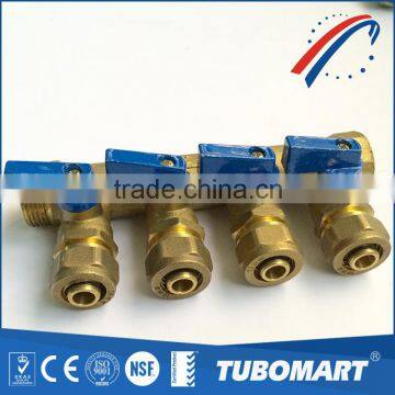 China supplier CW617N brass separator gas valve manifold with hose faucet handle adjustable