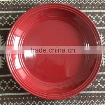 10.5inch ceramic color glazed flat plate