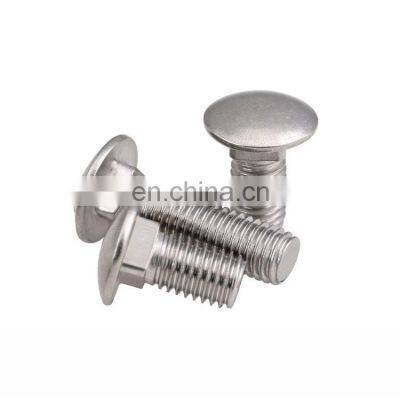 Metric size carbon steel zinc plated Grade 4.8 grade 8.8 large flat round  head m4 m16 carriage bolts