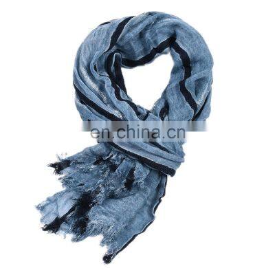 Woman's Scarf Autumn Winter 2021 Cotton and Linen Yarn-dyed Scarf photo-3
