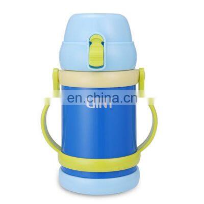 Factory Directly Sale Kids 400ml Stainless Steel Kids Portable Vacuum Flask Insulated Water Bottle With Straw