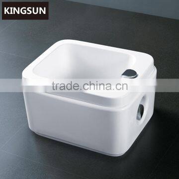 Small Square White Acrylic Deep Soaking Foot Bath Pedicure Foot Tub