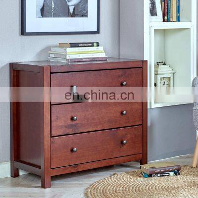 White Color Rustic Wood With 3-Drawer Dresser Storage Night Stand 31.5 x 18 x 30.04 Inches photo-5