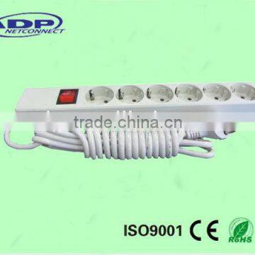 EU 6 ways 2 Pin Power Socket with switch