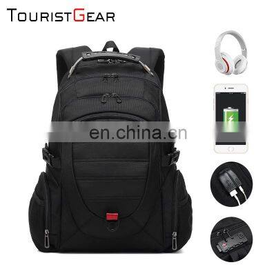 New Fashion High Quality Nylon Waterproof School bag anti-theft laptop backpack with usb port