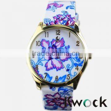 Hot Sale Promotion Casual Watch Stylish Women Quartz watch Flower Watch 2015 New Wristwatch