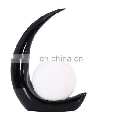 Switch Control Brightness Indoor Decor LED Table Light Moon Shape LED Desk Lamp Hotel Room Children's Table Lamp