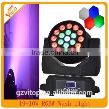 Fast speed moving light rgbw 4in1 osram led stage moving head light 19x10w