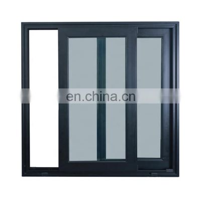 Modern design 3-rails thermal break aluminum frame sliding panels doors and windows tempered glass soundproof sliding window