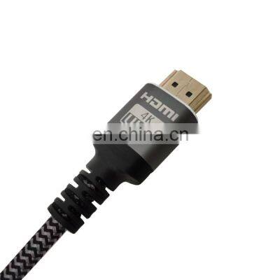 OEM ODM Ultra HD 3D 5.5mm OD PVC CCS Gold Plated HDMI 1.4 Version Plug 30HZ 30AWG HDMI 4K Cable with Braiding