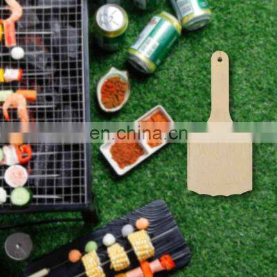 Premium 100% Wood Cleaning BBQ Brush Wooden Grill Paddle Tool photo-4