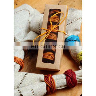 Hot Sale Colorful Rattan Napkin Ring Cheap WHolesale Customized Tableware set napkin holder rings wovenmade in Vietnam