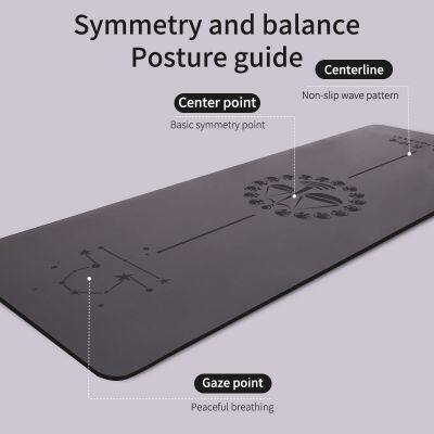 Professional Eco-friendly Customized Natural Rubber PU Leather Black Yoga Mat photo-3