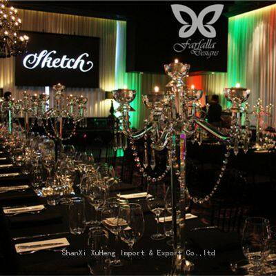 Glass Candle Stick Holders Centerpieces Clear Crystal Candelabra Table Decorations for Wedding Party Events Decorative photo-5