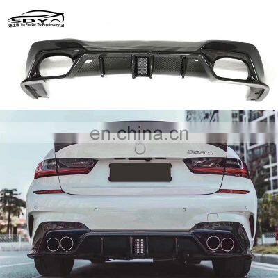 G20 M Tech Carbon Fiber CMS Style Rear Diffuser With Light Rear Bumper Lip Rear Separator For BMW 3 Series G20