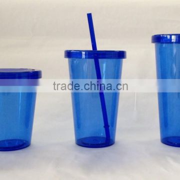 BPA FREE Single wall plastic straw mug