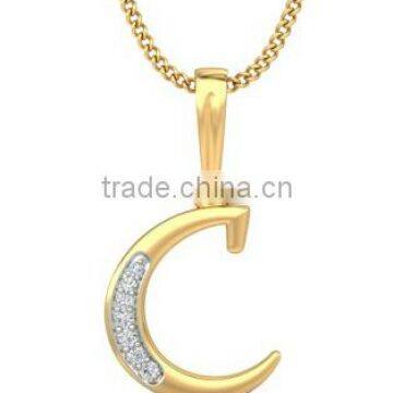 new style personalized yellow gold plated diamond initial letter pendant necklace high quality cheap pendant for men and women