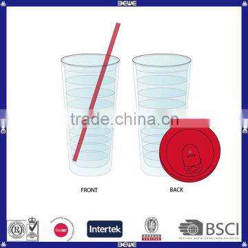 Hot sell customized double wall 16oz cheap price plastic tumbler with lid