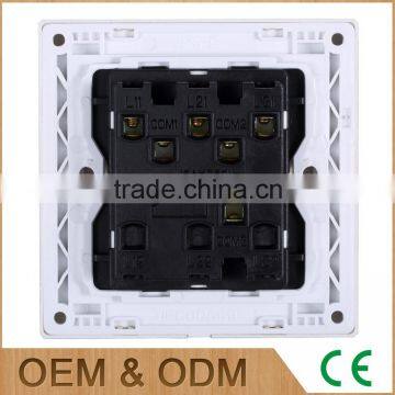 New Style Wall Mounted 16A Red Wood Zigbee Light Switches, 3 Gangs Plastic Button Quality Choice photo-3