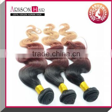 Hot sale fashion sexy 100% virgin ombre hot heads hair extension1B/33/27