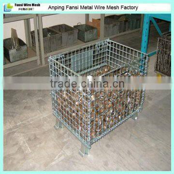 Foldable and stackable 50*50mm wire mesh container(Anping supplier)