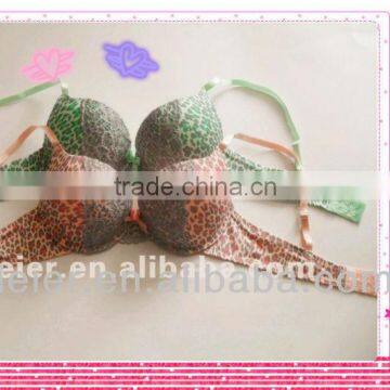 Leopard Printed Microfiber Super Push Up Bras