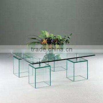 4 People Seats Square Glass leisure Tables and Chairs