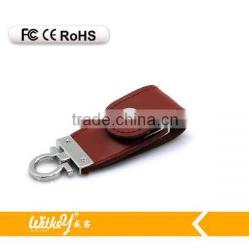 promotional leather usb flash drive full capacity 8gb