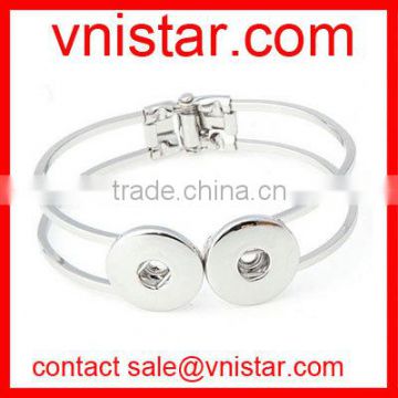 Vnistar metal alloy snap button bangle bracelet fit 18mm snap button charm in stock wholesale NBR003-1