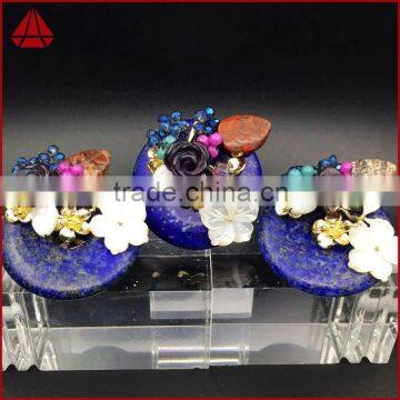 Korean Flower Crystal Agate Brooch With Rhinestone Ornamentnatural Stones photo-4