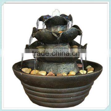 Three tier led indoor tabletop polyresin water fountain with light                        
                                                Quality Choice