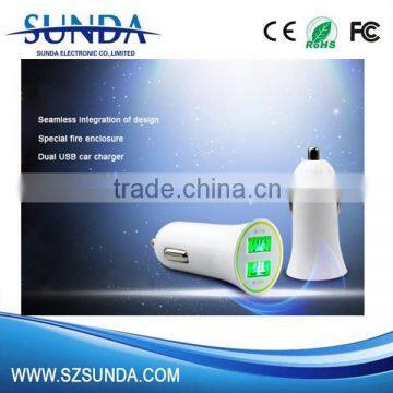 Shenzhen car charger factory wholesale 2.4A dual port car usb charger cell phone charger parts