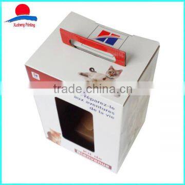 2016 Corrugated Window Box With Handle Packaging Box For Pet