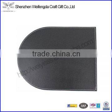 Hot Sale Good Quality New Simple Black Faux Leather Mouse Pad