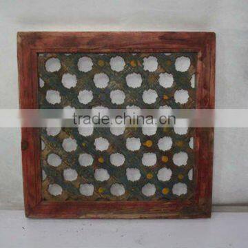 chinese antique colorful square carved screen