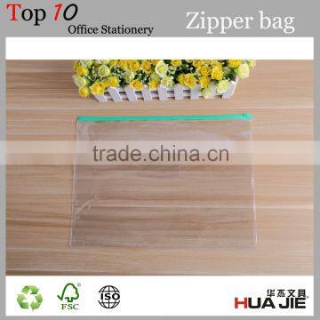 Clear pp cover plastic waterproof slide zip document holder